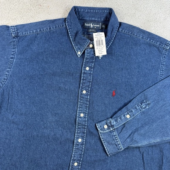Ralph Lauren Other - Polo Ralph Lauren Shirt Mens 2XL Blue Denim Blaire Long Sleeve Button Down Pony